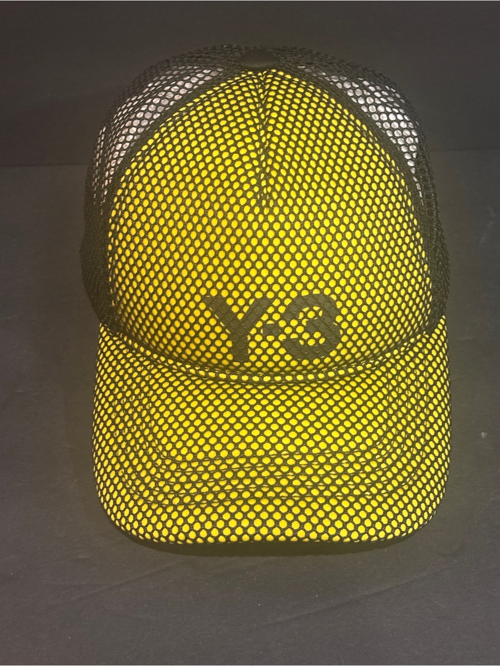 Y-3 Adidas Yohji Yamamoto Mesh Trucker Hat Yellow Black Sold Out Snapback OS